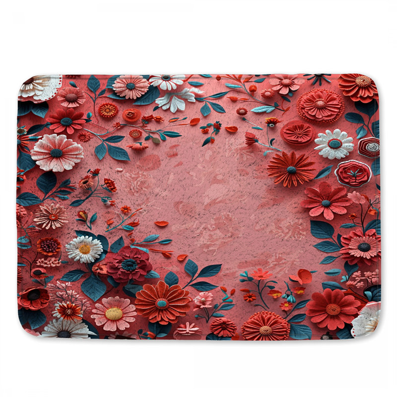 Tapis de bain floral, 34in W x 21in L