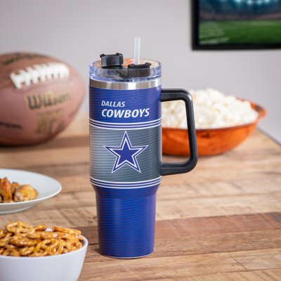 40 oz Gobelet de voyage en acier inoxydable avec paille NFL