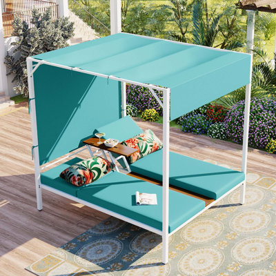 Lit de jour d'extérieur pour terrasse avec coussins et sièges réglables