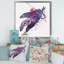 Plumes décoratives mauves et noires - reproduction d'art sur toile bohémienne et éclectique-66815373-66815372