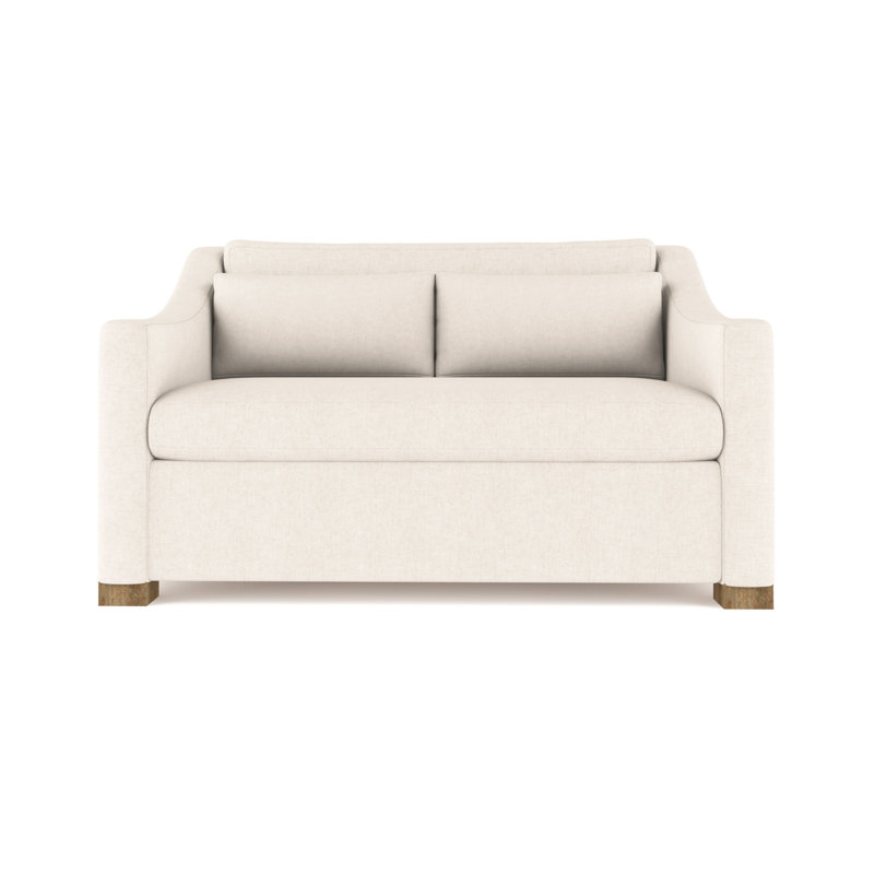 Crosby Slope Arm Loveseat, Ebony, 32.5" H x 60" W x 43" D, Plush Velvet Alabaster