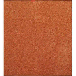 Tapis de couleur unie carré tissé à la machine en polyester orange 12 pi x 12 pi
