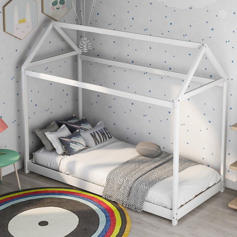Platform Bed, White