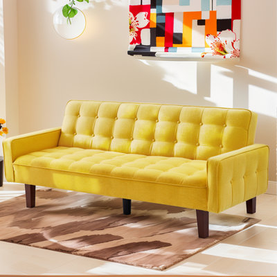 Lit double / futon double rembourré de 73,62 po pour lit double, canapé-lit convertible moderne avec accoudoirs réglables pour studio, appartement, bureau, petit espace, salon compact