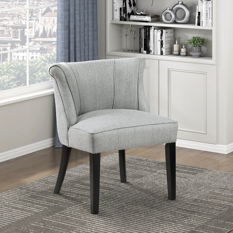 Chaise d'appoint contemporaine à dossier coussiné en mousse, Gris