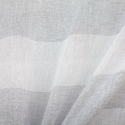 Nashville Fabric | Striped Metallic Sheer Fabric | Drapery & Curtain Fabric | Color Gray