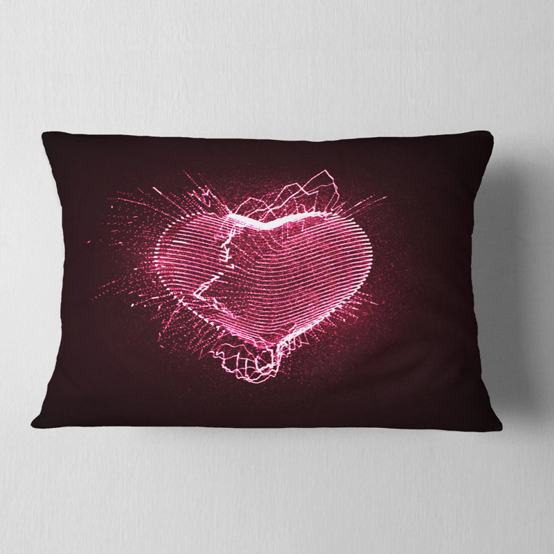 Happy Valentines Day - Coussin imprimé abstrait, Oreiller européen, 12 po x 20 po