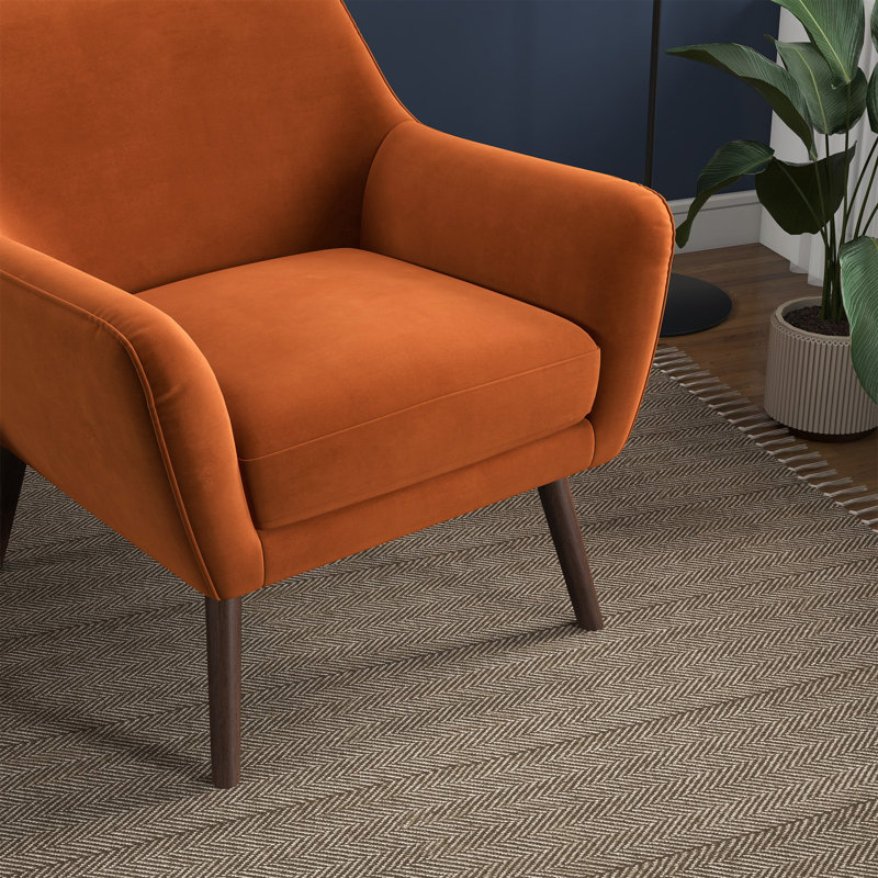 Méridienne Panom, Burnt Orange Cushion/Brown Frame