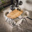 Analayah Teak Free Form Wood Top Dining Table with Steel Base