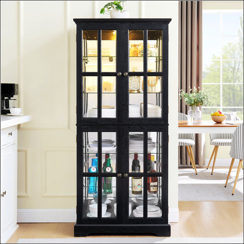 Curio Display Cabinet, Black
