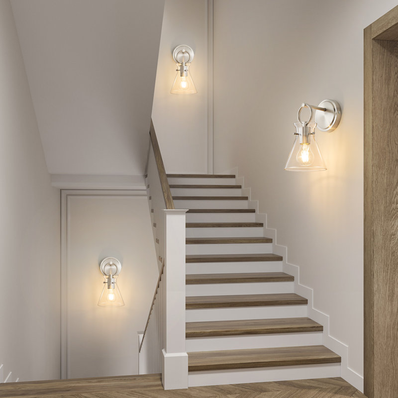 Cadal modern steel wall light, Nickel