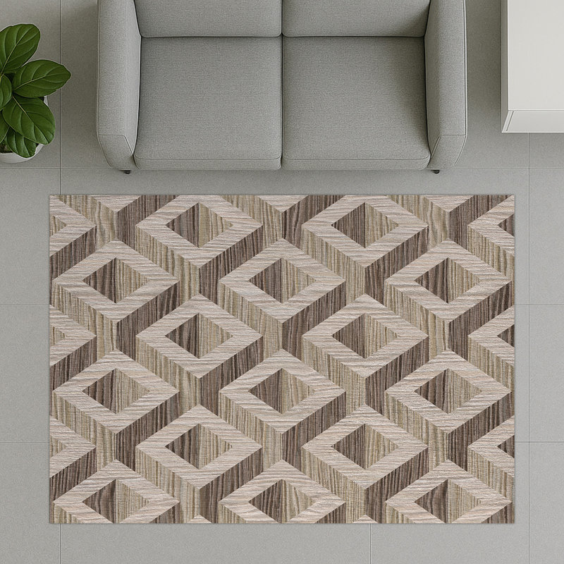 Geometric Area Rug, Rectangle 140 x 200 cm
