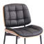 Chaises de salle à manger Mid-Century modernes avec dossier en grain de noyer, ensemble de 2 chaises de salle à manger en similicuir noir-513504654-513693481