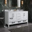 Jaheam 60 po L x 22 po P 4 portes et 6 tiroirs Meuble-lavabo autoportant avec évier double et Comptoir en Marbre de Calcutta d'ingénierie