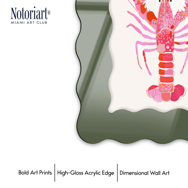 Cadre mural en acrylique Grand Lobster's Tale III par NOTORIART, Olive, H 18,5 po x l 13,5 po, Ondulé