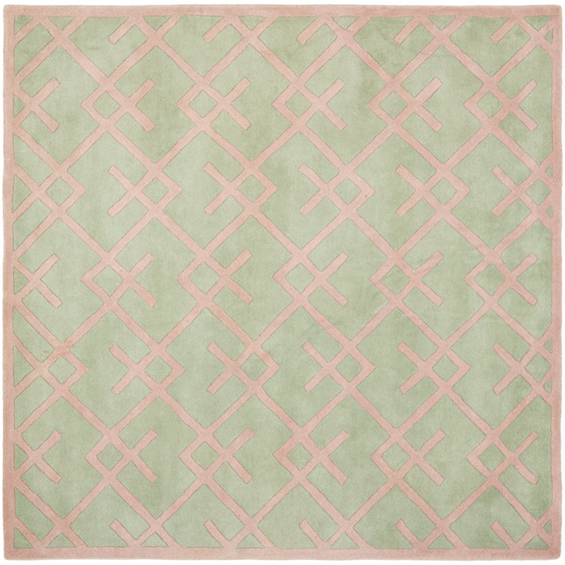 Teresita Hand Tufted Wool Geometric Rug, Square 7'