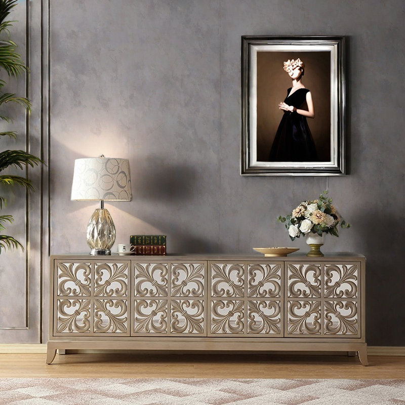 Meuble télé de style européen sculpté
