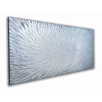 «Silver Luminance», art texturé sur toile tendue