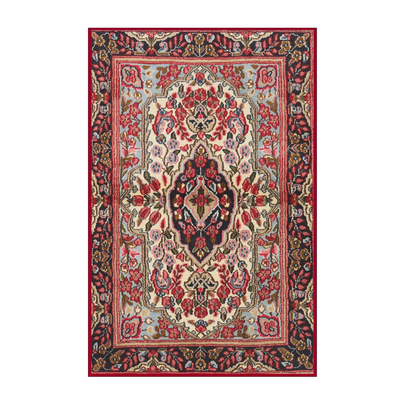 Tapis oriental noir / rouge Jadene, Rectangle 8 pi x 12 pi
