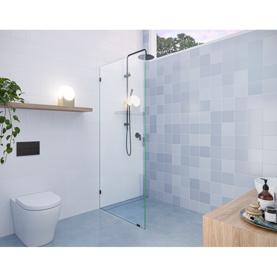 Vela 30.5 in. x 78 in. Fully Frameless Single Fixed Shower Panel Glass Warehouse