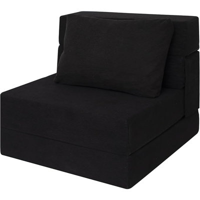 Boneless Folding Sofa Bed, Convertible Sleeper Chair with Pillow, Loveseat Fold Out Chair Bed, Memory Foam Floor Couch Mattress, Foldable Futon Couch Lounge for Living Room (Corduroy)