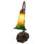 Lampe d'appoint 15 po de haut ambre / vert Tiffany Pond Lily-1648713124