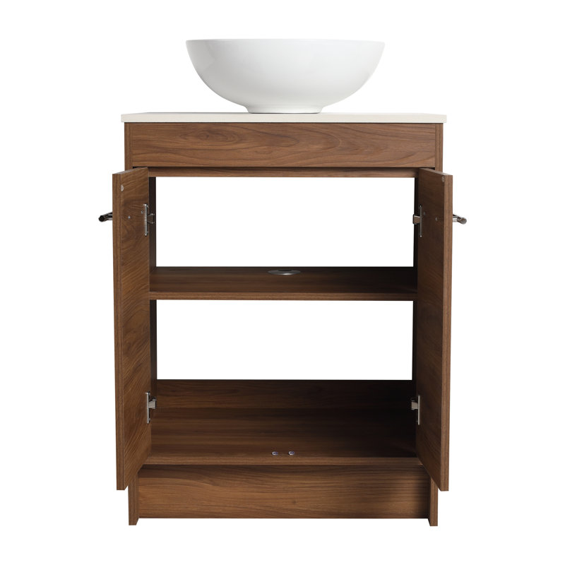 Arethia 23.6 " W Freestanding Standard 1 Single Vanity Bathroom Vanity With Ceramic Top