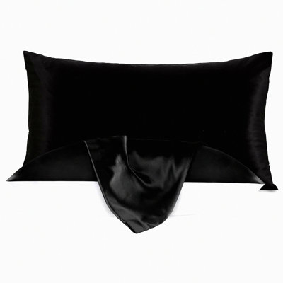 Silk Haircare Pillowcase - Underside, Standard Size 20x26 Inch, Black, 19 Momme - Luxurious Hair Protection and Comfort - 1pc