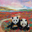 « panda paradise », peinture sur toile tendue-73203509-73203514-20927287