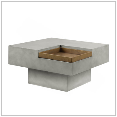 Table basse Kailano, finition gris patiné