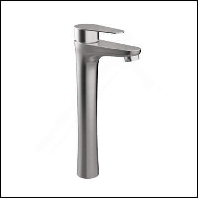 Robinet de lavabo vasque à poignée simple en nickel brossé
