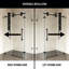 Cabine de douche coulissante sans cadre avec verre transparent 3/8 de l 46 po x P 34 po x H 74 po Winslow-50840615