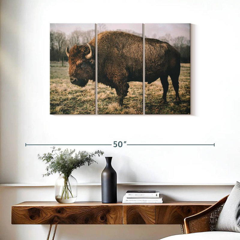 Brampt Solitary Bison IV, 24" H x 38" W