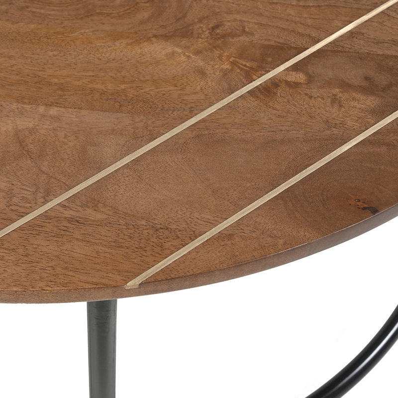 Anjanet Three Leg Coffee Table, Medium Wood, Black