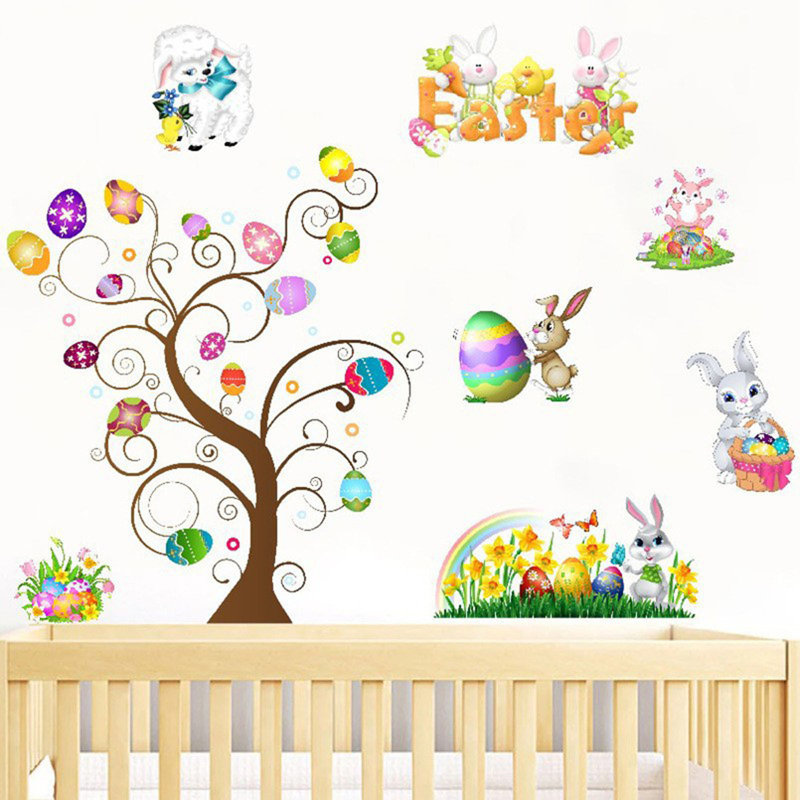 Wallpaper PVC  Easter Window Decorations Easter Window Clings Easter Wall Decals Window Decals Easter Wall Clings