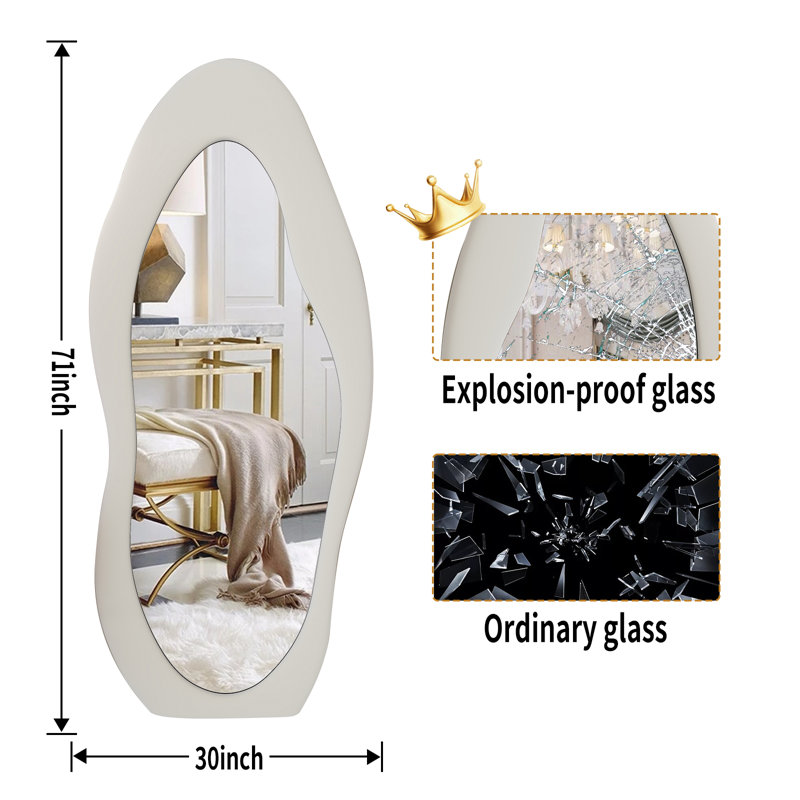 Miroir Gizella, Blanc, H 70,2 po x l 29,64 po