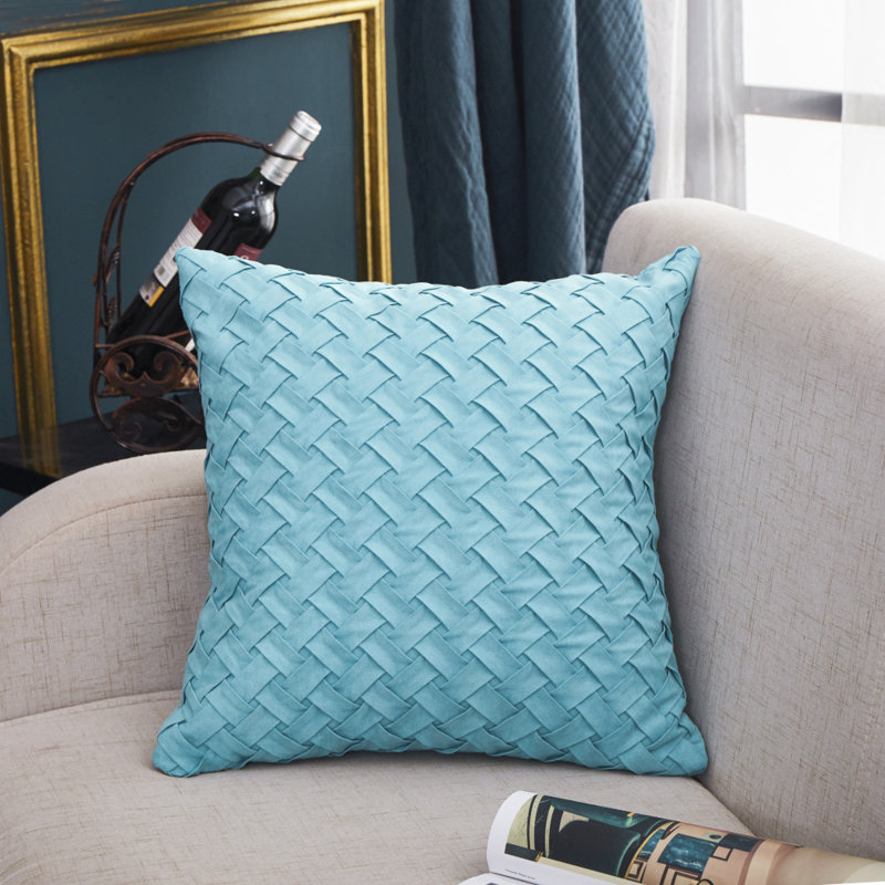 (Covers Only) Set of 2 Cross Shape Solid Colors Throw Pillow Covers, Blue