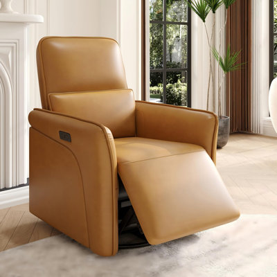 Fauteuil inclinable électrique avec station de charge USB, chaise berçante pivotante, revêtement en similicuir