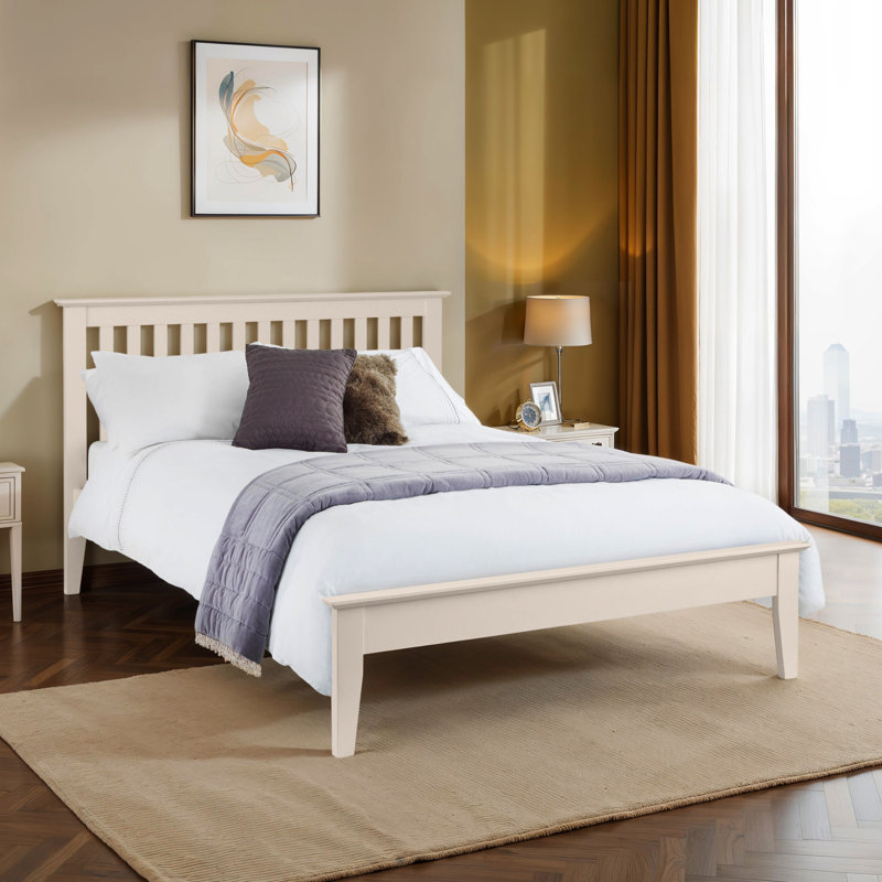 Fleming Solid Wood Bed, Double (4'6), Ivory
