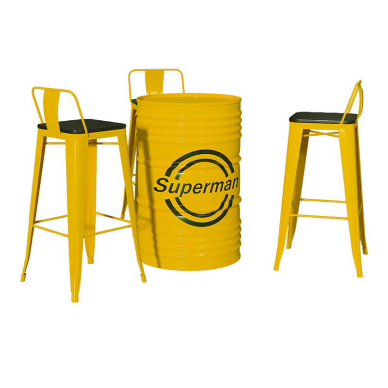 Ensemble de salle à manger 23,62 po Kailla, 4, Jaune, Jaune