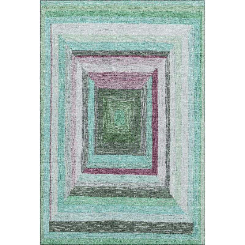 Tapis géométrique de qualité supérieure lavable à la machine Millbrook AMF1957, Rectangle 10 pi x 14 pi