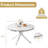 46.85" Round Dining Table, Modern Marble-Inspired Top with Metal Base-99841187-99841188