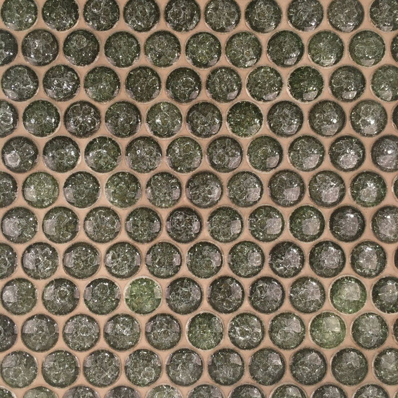 Calypso 11" x 11" Penny Round Mosaic Wall Tile, Kale
