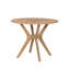Table de salle à manger ronde Mid-Century moderne de 39,4 po avec pieds en bois entrecroisés, fabrication en bois d'hévéa et en contreplaqué