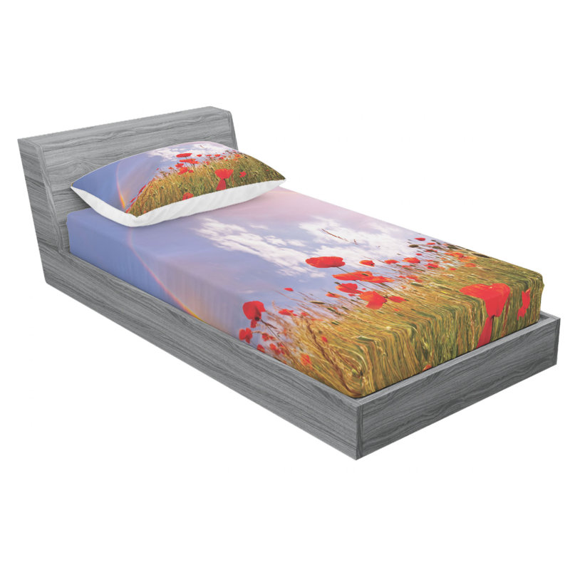 Poppy Microfiber Sheet Set, Twin XL Sheet Set with Fitted Sheet