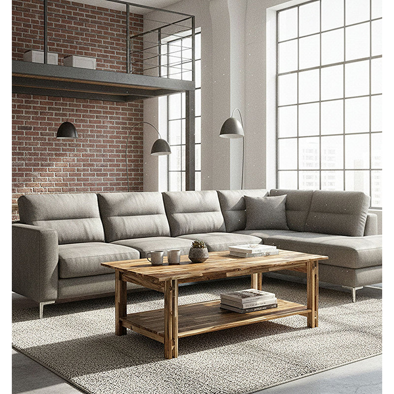 Damius Solid Wood Single Coffee Table, Natural