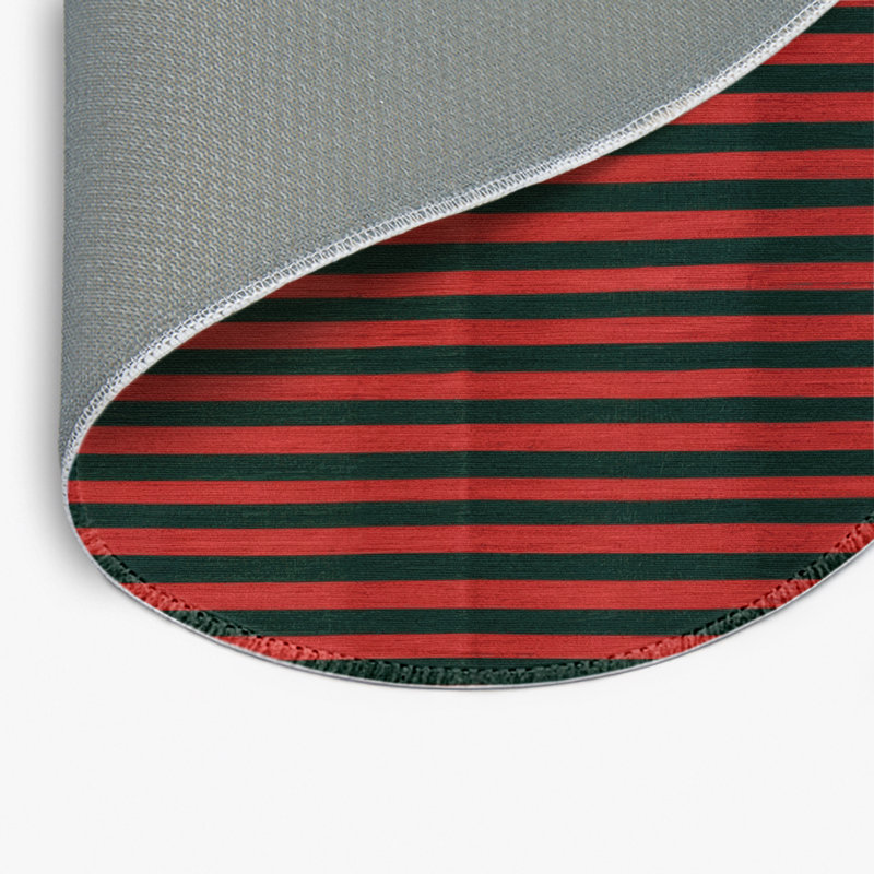 Tapis intérieur / extérieur brun HorizontalStripes, Rond 5 pi