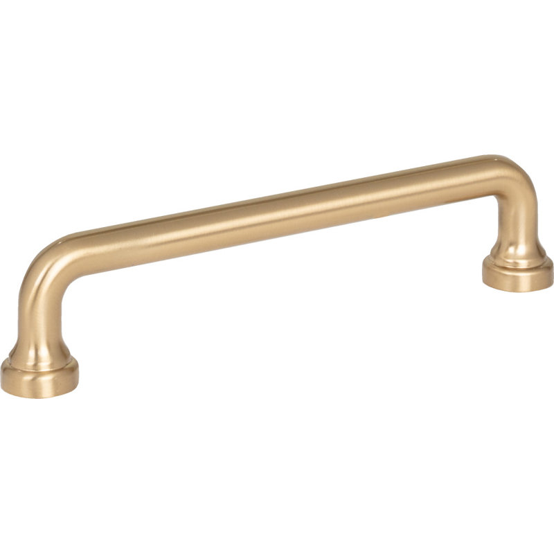 Warm Brass 5-Inch Modern Bar Handle with Mounting Hardware