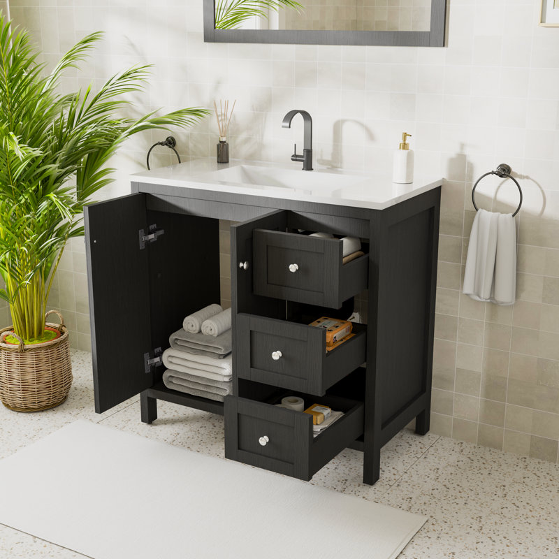 Meuble-lavabo simple 35,43 po avec comptoir d'évier