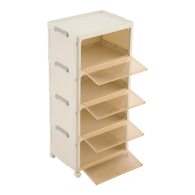 6 Pair Stackable Shoe Rack, 83cm H x 39cm W x 28cm D